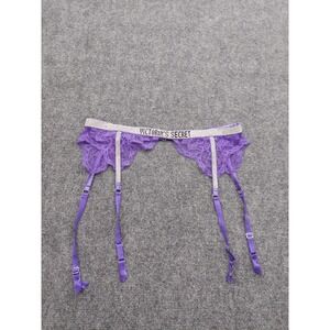 VS Victorias Secret Garter Belt Medium/Large Sexy Purple Lace Rhinestone Shine